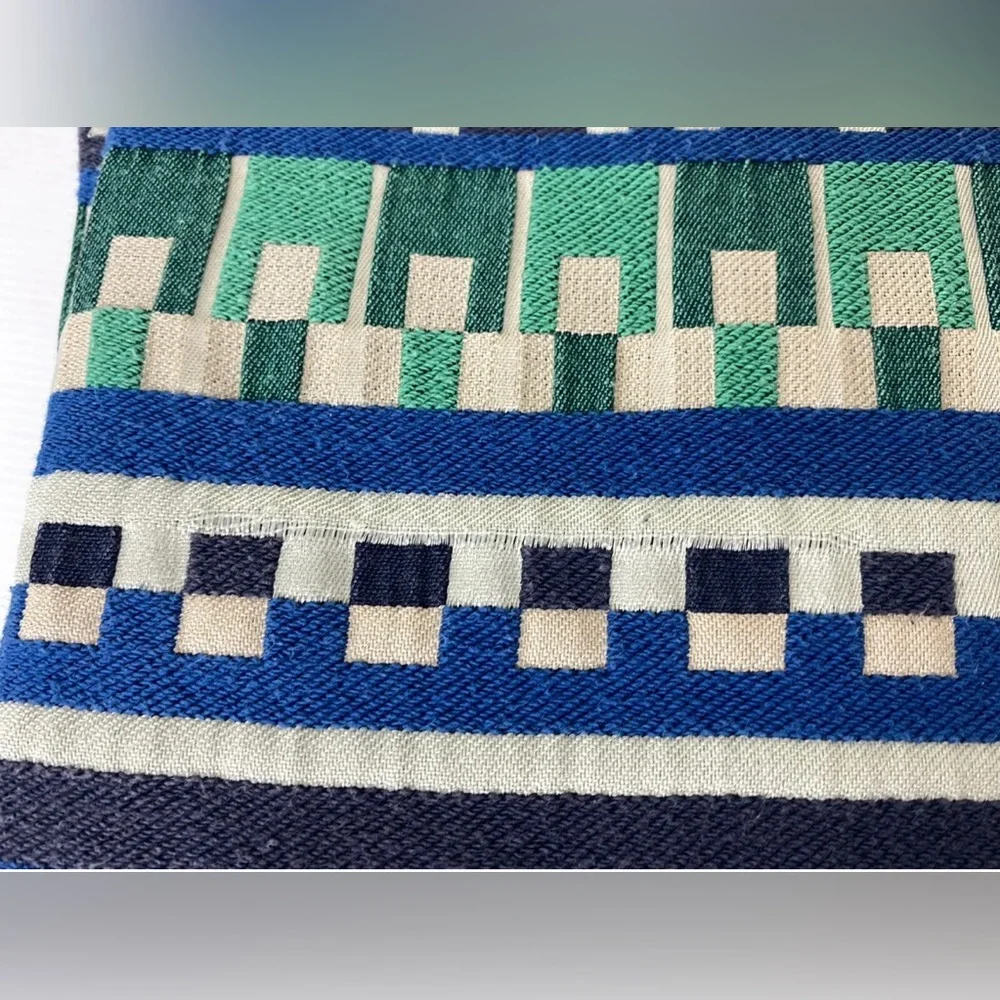 Gorman Women’s Shift Dress Blue Green Beige Aztec Short Puff Sleeve Size S 8 - Picture 7 of 12